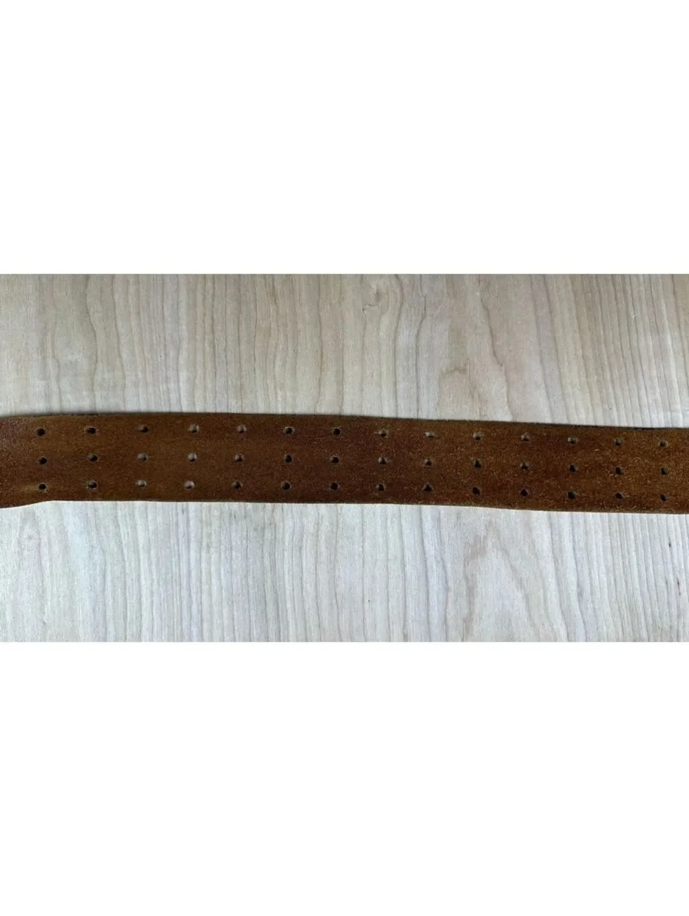 Vintage 80s Triple Prong Leather Belt heavy duty utility 1-7/8